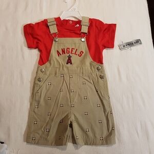 Los Angeles Angels 2 piece shorts set 2T, new